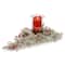 Feel Real&#xAE; Snowy Bristle Berry Glass Candle Holder Centerpiece with LED Lights